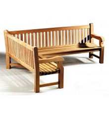 Крамниця лави зі спинкою 2400 х 690 мм від виробника Garden park bench 25 Термодеревина