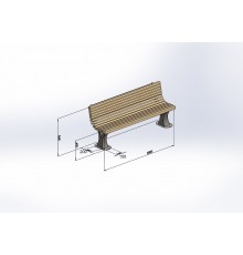 Крамниця гнута "Greenberg" 0,6 х 2 м від виробника Garden park bench 36 Термодеревина