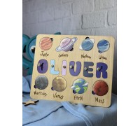 A personalized wooden sorter for children's development with a 