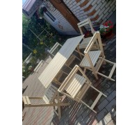 Комплект дерев'яної меблі (стіл +4 стільці) ручна робота.