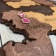Велика об'ємна карта України з дерева з логотипом на замовлення