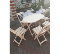 Folding oval table