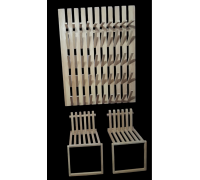 Multifunctional wall hanger made of natural wood.