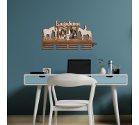 Деревянная именная медальница с полочкой и фоторамкой «Конный спорт» Деревянная именная медальница с полочкой и фоторамкой «Конный спорт»