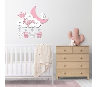 Delicate pink wooden metrics in a children's room