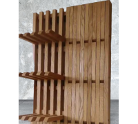Вешалка настенная с откидными крючками Piano 120х70 натуральное дерево Ясень