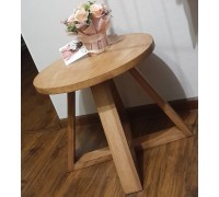 Round folding coffee table made of natural Ash wood