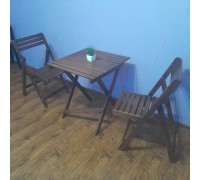 Garden folding set for cafes, home, and street (set of square table and two chairs)