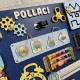 Яркий развивающий бизиборд из дерева для мальчика с именем 50х65 см, детская игрушка, обучающая по Монтессори
