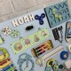 Великий іменний бізіборд для хлопчика у нижніх блакитних кольорах 50х65 см, дерев'яна розвиваюча дитяча іграшка