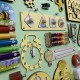 Универсальный бизиборд для раннего развития с именем ребенка 50х65 см, большая деревянная доска Монтессори.