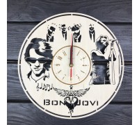 Bon Jovi Wanduhr, Naturholz.