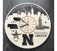 Дизайнерские часы на стену «Линкольн, Небраска»