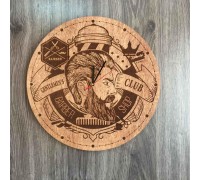 Часы деревянные большие «Man Barber»