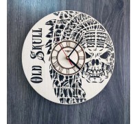 Деревянные настенные часы «Череп»