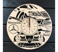 Стильні годинники з дерева настінний «Mercedes-Benz»