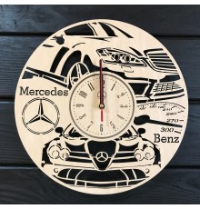 Стильні годинники з дерева настінний «Mercedes-Benz»
