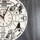 Круглые часы с деревьями на стене «Баскетбол»