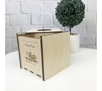 Wooden napkin holder with logo