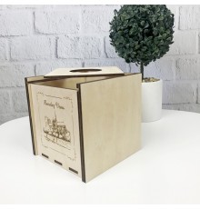 Подставка для салфеток из дерева с логотипом