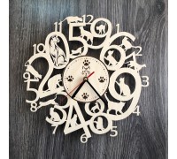 Інтер'єрні годинники на стіну з дерева з котами