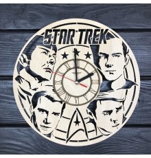 Оригинальные настенные часы из дерева «Star Trek»