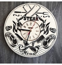 Тематичні настінні годинники з дерева «Steak House»