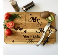 Holzschneidebrett 40 x 25 cm als Geschenk.