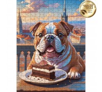 Classic wooden puzzle Bulldog eats cake L