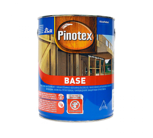 Pinotex Base - грунтовочный состав для древесины, бесцветный, 3 л.