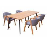 Designerski stół z litego dębu w stylu Loft, stół jadalny, do salonu (do kuchni), rozkładany Deco