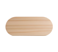Ovale Tischplatte 20x1200x1800 mm aus Esche geschliffen, Lamellen massiv, unlackiert