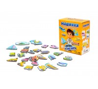 Деревянный магнитный пазл "Машинки"