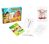Holzpuzzle zum Ausmalen "Kleines Schwein"