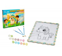 A3-size painting kit, "Cute Unicorn" paint-by-numbers kit