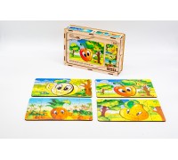Wooden puzzle "Fruits 4 in 1"