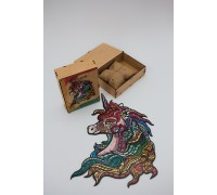 Фигурный деревянный пазл "Радужный Единорог" Фигурный деревянный пазл "Радужный Единорог"