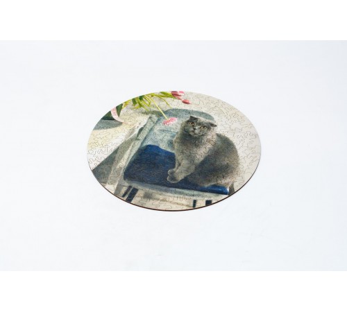 A personalized A3 wooden puzzle featuring your photo, design, logo, brand, or print (circle in wooden packaging)