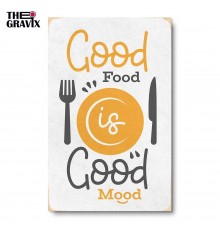 Дерев'яний Постер "Good Food is a Good Mood"