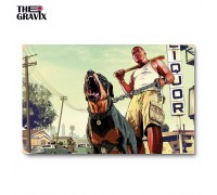 Wooden poster "GTA V"