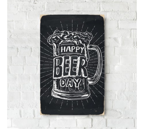 Деревянный постер "Happy Beer Day"