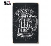 Wooden poster "Happy Beer Day"