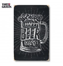 Деревянный постер "Happy Beer Day"