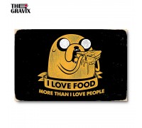 Wooden Poster "I Love Food"