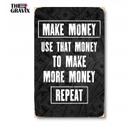 Дерев'яний Постер "Make Money - Repeat"