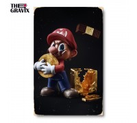 Mario from Bitcoin Wooden Poster