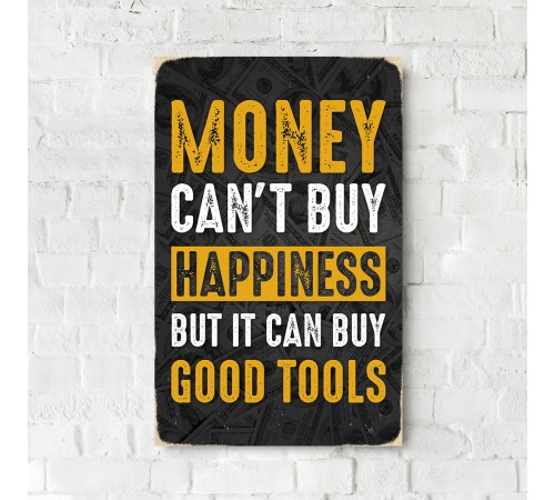 Деревянный Постер "Money can`t buy happiness"