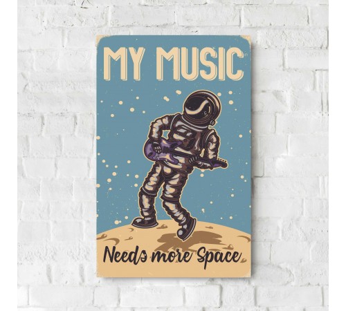 Деревянный Постер "My music need more space"