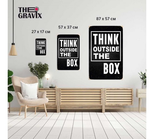 Деревянный постер "Think Outside The Box"