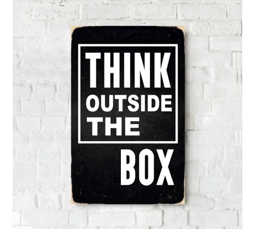 Деревянный постер "Think Outside The Box"